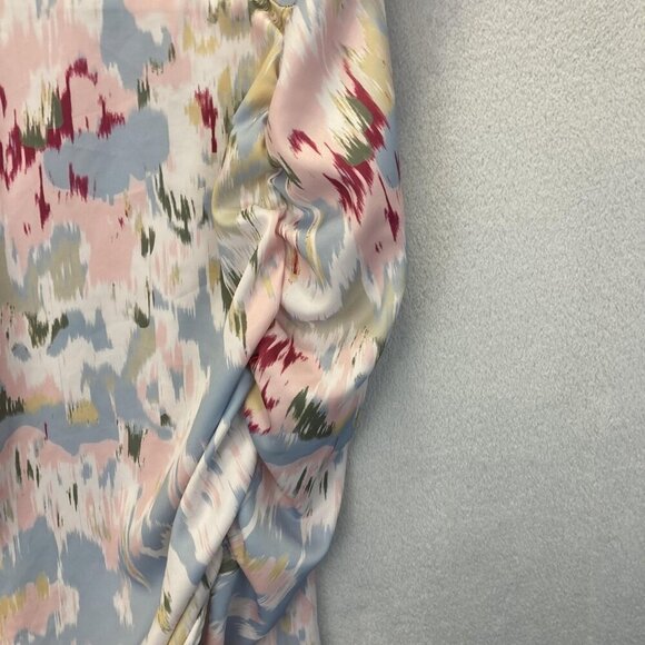 Cider Asymmetrical Ruched Maxi Dress Womens 2X Pastel Abstract Lightweight - Picture 5 of 10